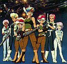 Gall Force - Eternal Story: the crew of the "Star Leaf"